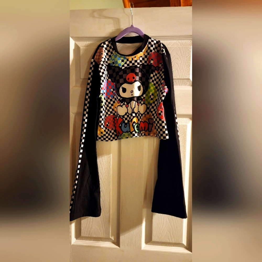 Blackmilk kuromi bell sleeve crop top